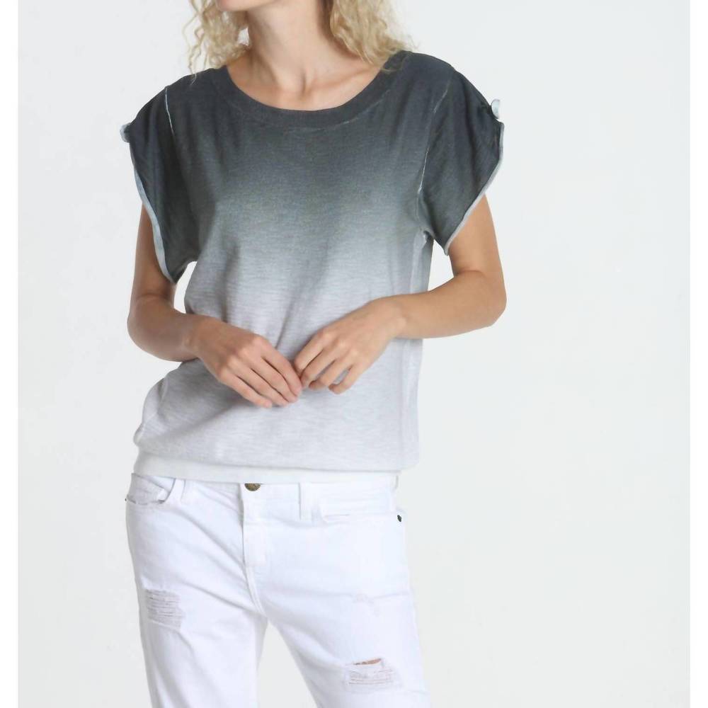 NEW LABEL+THREAD women's ombre tie tee in smokey